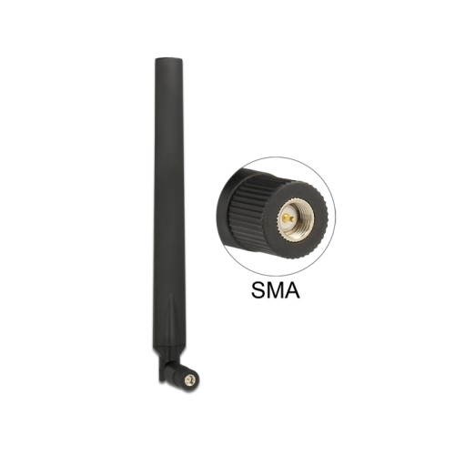 Delock LTE Antenna SMA plug 0 - 4 dBi omnidirectional rotatable with tilt joint black