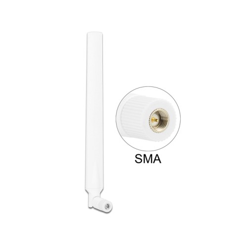Delock LTE Antenna SMA plug 0 - 4 dBi omnidirectional rotatable with tilt joint white