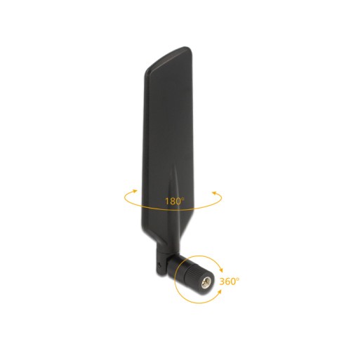 Delock LTE Antenna SMA plug 0.5 - 3 dBi omnidirectional rotatable with tilt joint black