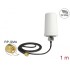 Delock WLAN 802.11 ac/a/h/b/g/n Antenna RP-SMA plug 1.4 - 3 dBi omnidirectional with connection cable (ULA 100, 1 m) white outdo