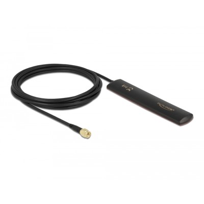Delock LTE Antenna SMA 3 dBi Omnidirectional Fixed Black Adhesive Mounting 2