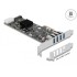 Delock PCI Express x4 Card to 4 x external SuperSpeed USB (USB 3.2 Gen 1) USB Type-A female Quad Channel - Low Profile Form Fact