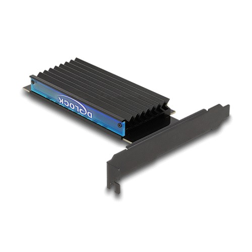 Delock PCI Express x4 Card to 1 x internal NVMe M.2 Key M with heat sink and RGB LED illumination - Low Profile Form Factor