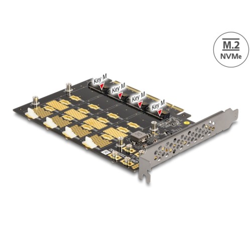 PCI Express x16 Card to 4 x internal NVMe M.2 Key M - Bifurcation