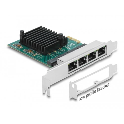 Delock PCI Express x1 Network Card Gigabit LAN 4 x RJ45 RTL8111