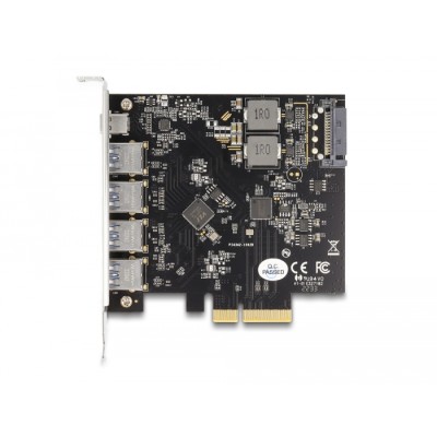 Delock PCI Express x4 Card to 1 x USB Type-C™ + 4 x USB Type-A - SuperSpeed USB 10 Gbps 2