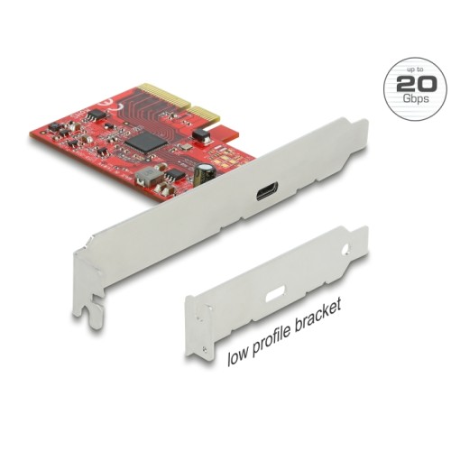 Delock PCI Express x4 Card to 1 x external SuperSpeed USB 20 Gbps (USB 3.2 Gen 2x2) USB Type-C™ female - 3 A