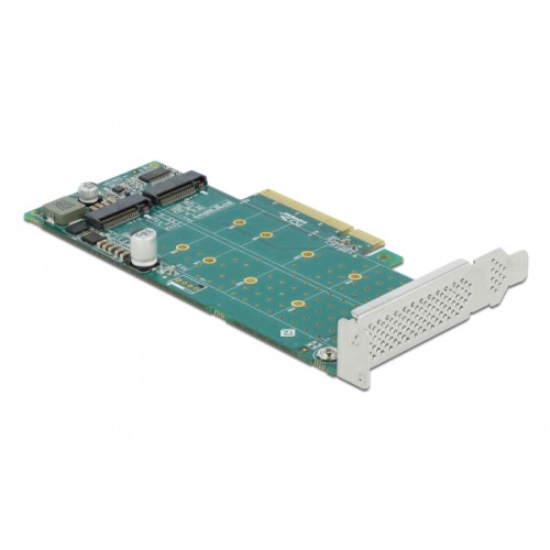 Delock PCI Express x8 Card to 2 x internal NVMe M.2 Key M - Bifurcation - Low Profile Form Factor