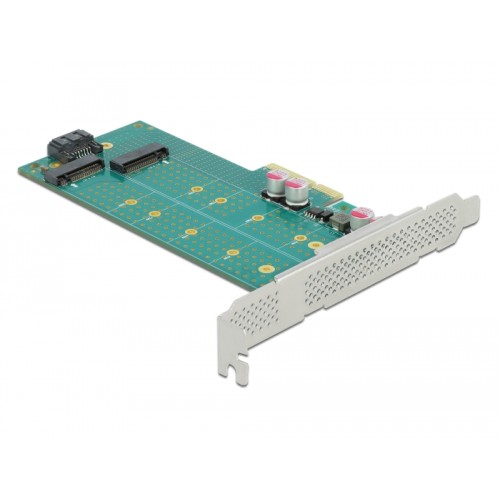 Delock PCI Express x4 Card to 1 x M.2 Key B + 1 x NVMe M.2 Key M - Low Profile Form Factor