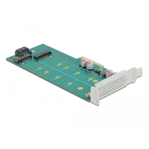 Delock PCI Express x4 Card to 1 x M.2 Key B + 1 x NVMe M.2 Key M - Low Profile Form Factor