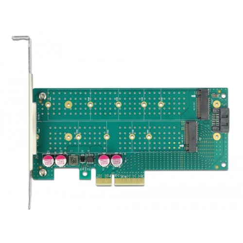 Delock PCI Express x4 Card to 1 x M.2 Key B + 1 x NVMe M.2 Key M - Low Profile Form Factor