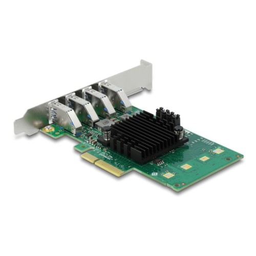 Delock PCI Express x4 Card to 4 x external USB 3.0 Quad Channel - Low Profile Form Factor