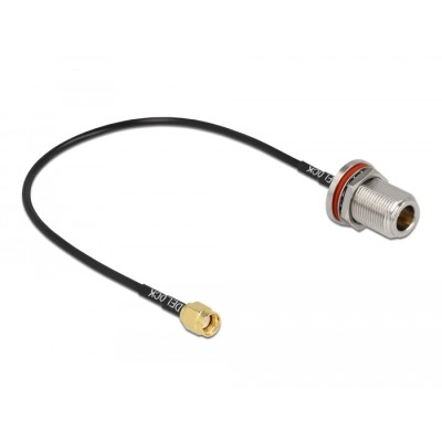 Delock Antenna Cable RP-SMA plug to N jack RG-174 30 cm 2