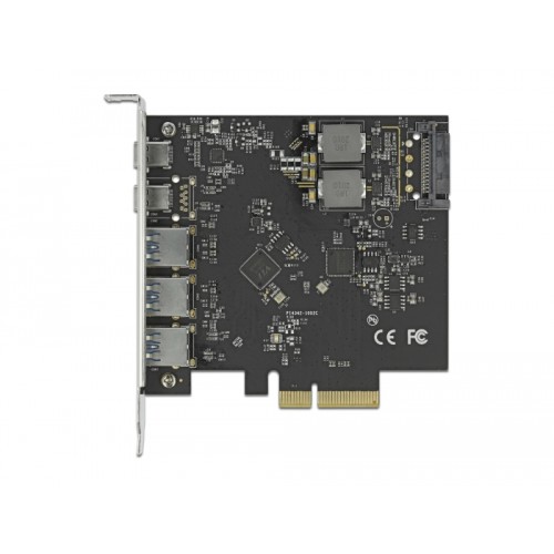 Delock PCI Express x4 Card to 2 x USB Type-C™ + 3 x USB Type-A - SuperSpeed USB 10 Gbps