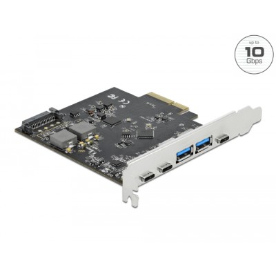 Delock PCI Express x4 Card to 3 x USB Type-C™ + 2 x USB Type-A - SuperSpeed USB 10 Gbps