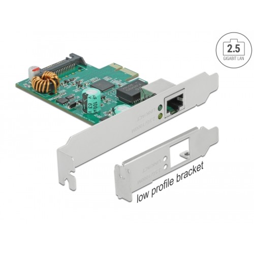 Delock PCI Express x1 Network Card 2.5 Gigabit LAN 1 x RJ45 with PoE+ RTL8125