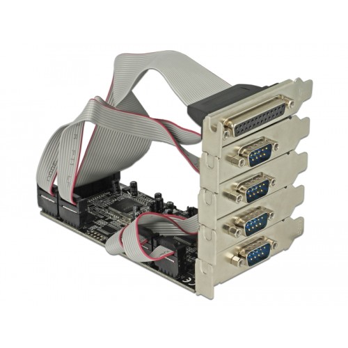 Delock PCI Express Card to 4 x Serial, 1 x Parallel