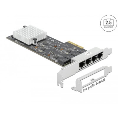 Delock PCI Express x4 Card to 4 x RJ45 2.5 Gigabit LAN RTL8125
