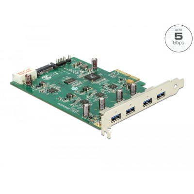 Delock PCI Express Card x4 > 4 x external USB 3.0-A (Quad Channel)