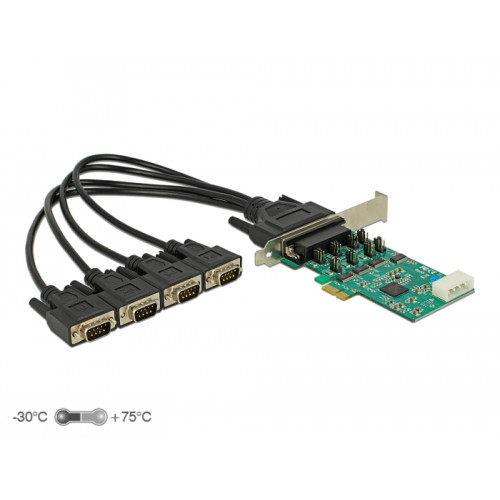 Delock PCI Express Card to 4 x Serial RS-232 High Speed 921K with Voltage supply