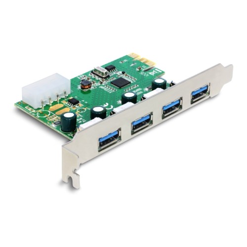 Delock PCI Express x1 Card to 4 x external USB Type-A female SuperSpeed USB 5 Gbps (USB 3.2 Gen 1)