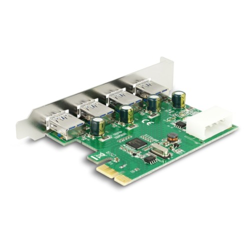 Delock PCI Express x1 Card to 4 x external USB Type-A female SuperSpeed USB 5 Gbps (USB 3.2 Gen 1)