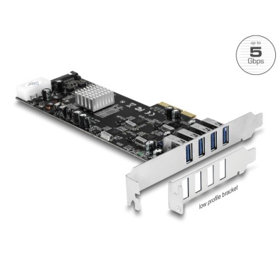 Delock PCI Express x4 Card > 4 x external USB 3.0 Quad Channel