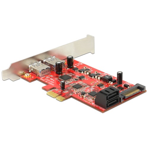 Delock PCI Express Card > 2 x external USB 3.0 + 2 x internal SATA 6 Gb/s – Low Profile Form Factor