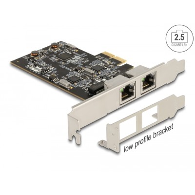 Delock PCI Express x2 Network Card 2.5 Gigabit LAN 2 x RJ45 RTL8125
