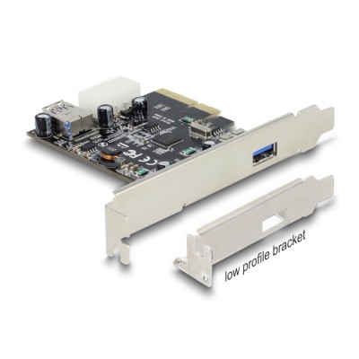 Delock PCI Express x4 Card > 1 x external + 1 x internal SuperSpeed USB 10 Gbps (USB 3.1 Gen 2) type A female