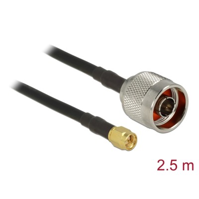 Delock Antenna Cable N plug > SMA plug CFD200 2.5 m low loss