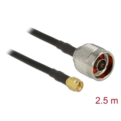 Delock Antenna Cable N plug > SMA plug CFD200 2.5 m low loss