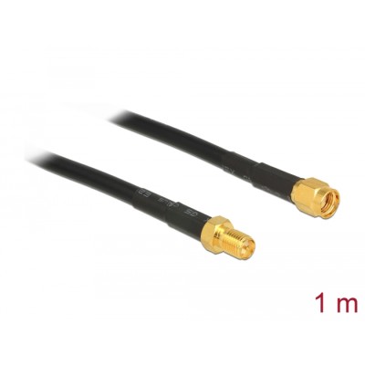 Delock Antenna Cable RP-SMA plug  RP-SMA jack CFD/RF200 1 m low loss