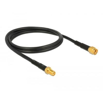 Delock Antenna Cable RP-SMA plug  RP-SMA jack CFD/RF200 1 m low loss 2