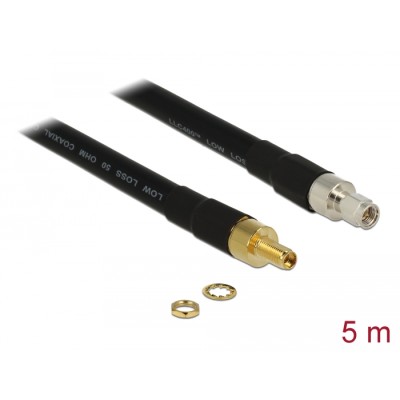 Delock Antenna Cable SMA plug  SMA jack CFD400 LLC400 5 m low loss