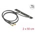Delock Dual Band WLAN WiFi 6 Twin Antenna 2 x I-PEX Inc., MHF® I plug 5 dBi 2 x 50 cm PCB internal self adhesive