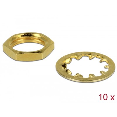 Delock Nut and Locking Ring for SMA and RP-SMA jack bulkhead 10 pieces