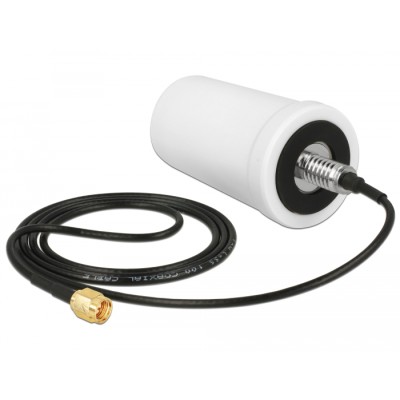 Delock WLAN 802.11 ac/a/h/b/g/n Antenna SMA plug 1.4 - 3.0 dBi omnidirectional with connection cable ULA100 1 m white outdoor 2