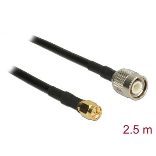 Delock Antenna Cable TNC plug  SMA plug RG-58 C/U 2.5 m