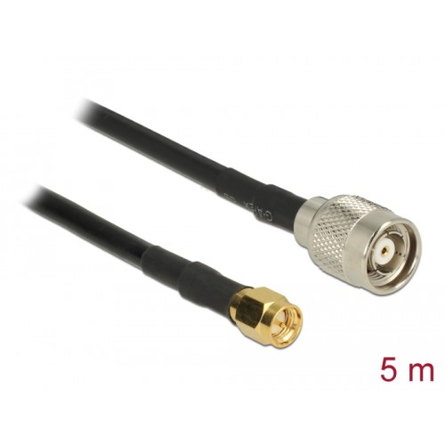 Delock Antenna Cable RP-TNC plug  SMA plug RG-58 C/U 5 m