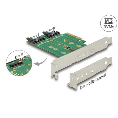 Delock PCI Express Card > 3 x M.2 Slot - Low Profile Form Factor