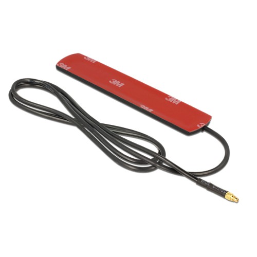 Delock LTE Antenna MMCX Plug 3 dBi omnidirectional fixed black adhesive mounting