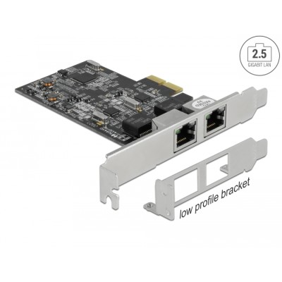 Delock PCI Express x2 Network Card 2.5 Gigabit LAN 2 x RJ45 RTL8125