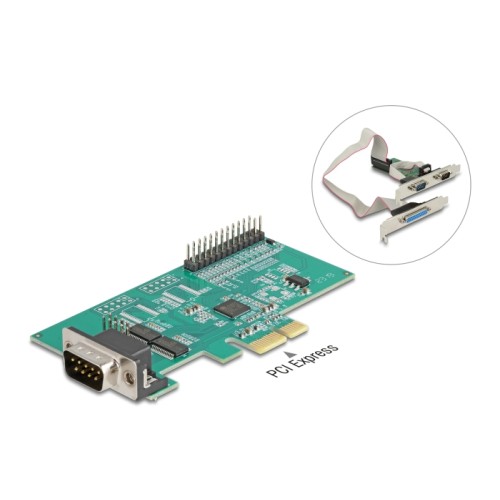 Delock PCI Express Card to 2 x Serial RS-232 + 1 x Parallel