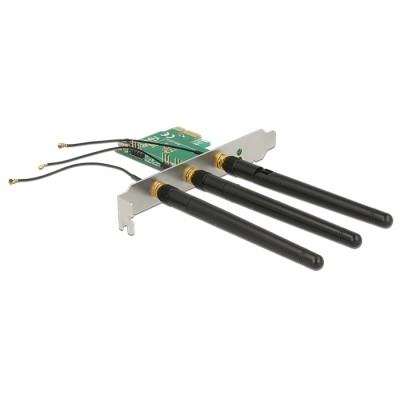 Delock PCI Express Card > 1 x internal M.2 Key A Slot with 3 external Antennas – Low Profile Form Factor 2
