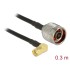 Delock Antenna cable N Plug  RP-SMA Plug 90° CFD200 0.3 m low loss