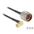 Delock Antenna cable N Plug  RP-SMA Plug 90° RG-174 0.3 m