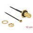 Delock Antenna Cable RP-SMA jack bulkhead to I-PEX Inc., MHF® I plug 1.13 10 cm thread length 9 mm splash proof