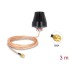 Delock LTE Antenna SMA plug 2 dBi fixed omnidirectional with connection cable (RG-316U, 3 m) outdoor black