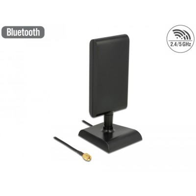 Delock WLAN 802.11 ac/a/h/b/g/n Antenna RP-SMA plug 6 - 9 dBi directional with magnetic base and connection cable (ULA 100, 1 m)
